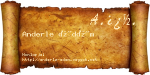 Anderle Ádám névjegykártya